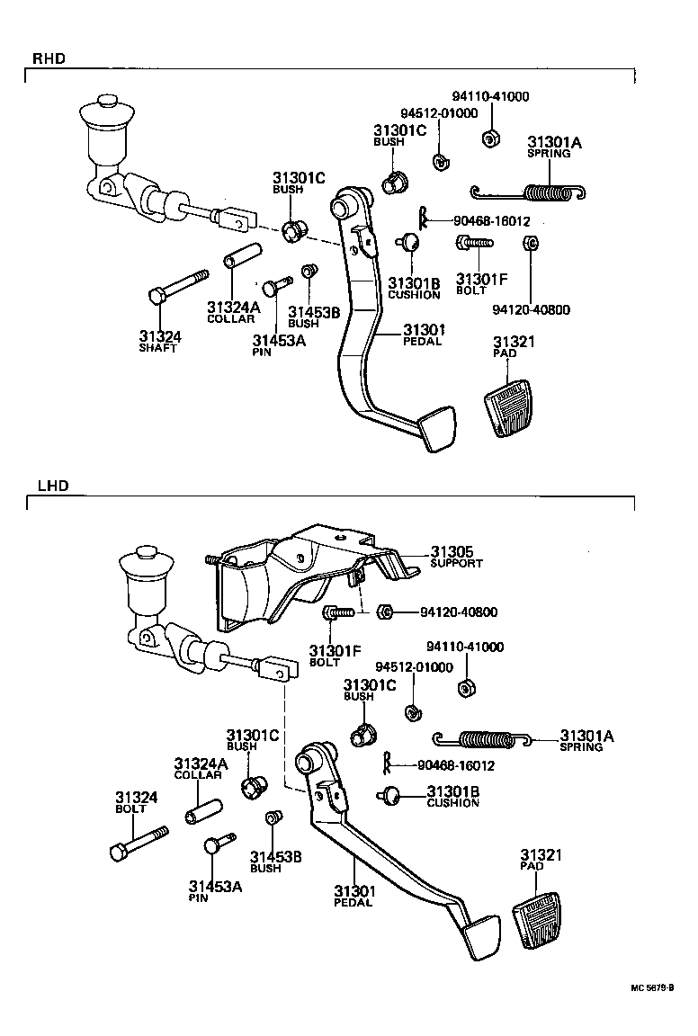 31301-35110 PEDAL SUB-ASSY, CLUTCH product image