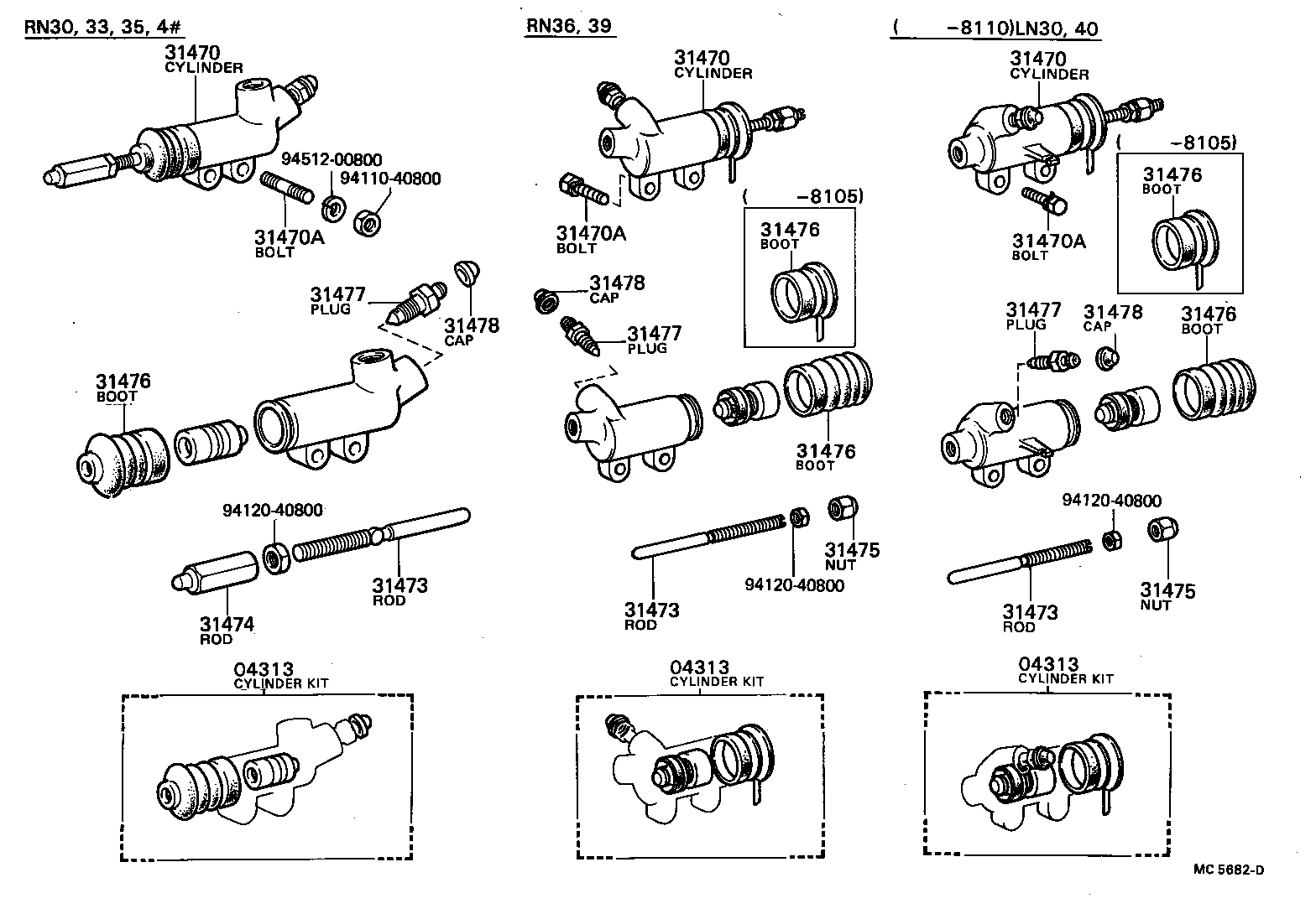 31470-35080 CYLINDER ASSY, CLUTCH RELEASE product image