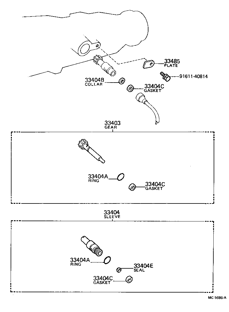 33403-69075 GEAR SUB-ASSY, SPEEDOMETER DRIVEN (MTM) product image