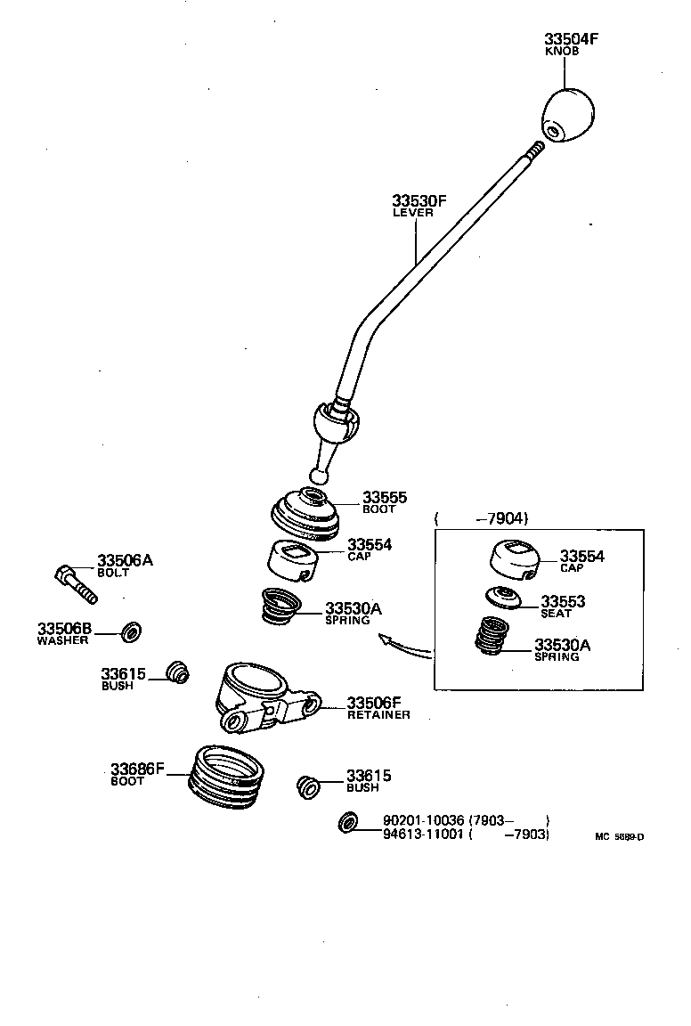 Toyota 33541-35120 LEVER ASSY, SHIFT (FOR FLOOR SHIFT)