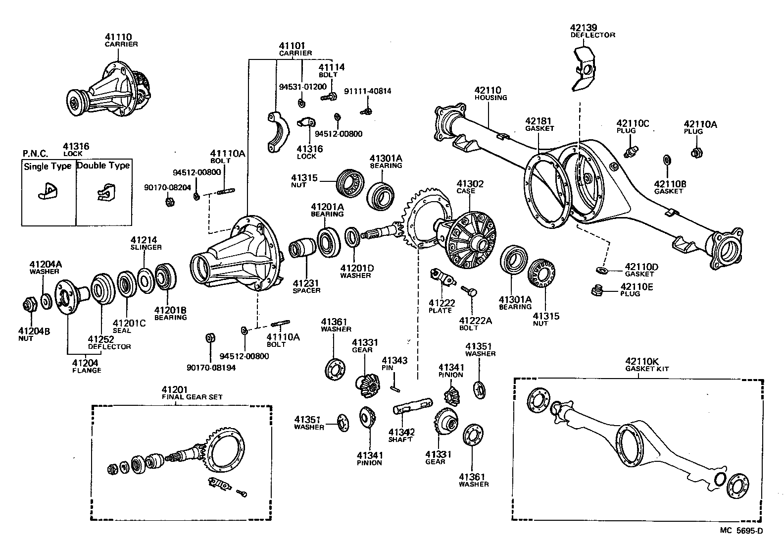 Toyota 41331-35010 GEAR, REAR DIFFERENTIAL SIDE