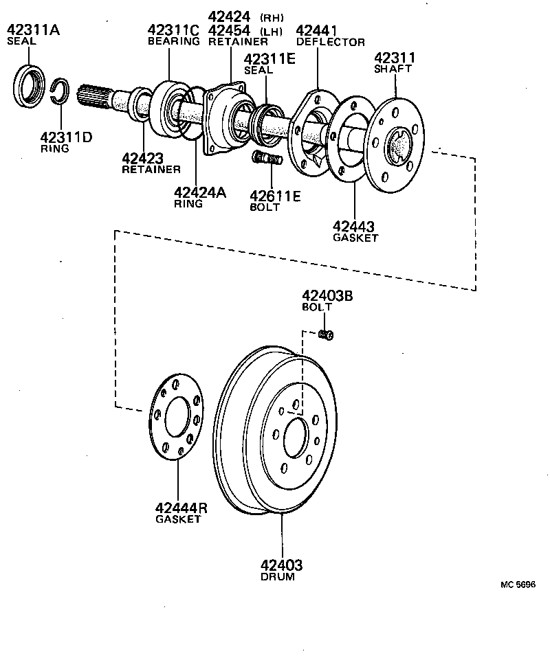 42441-35010 DEFLECTOR, BRAKE DRUM OIL product image