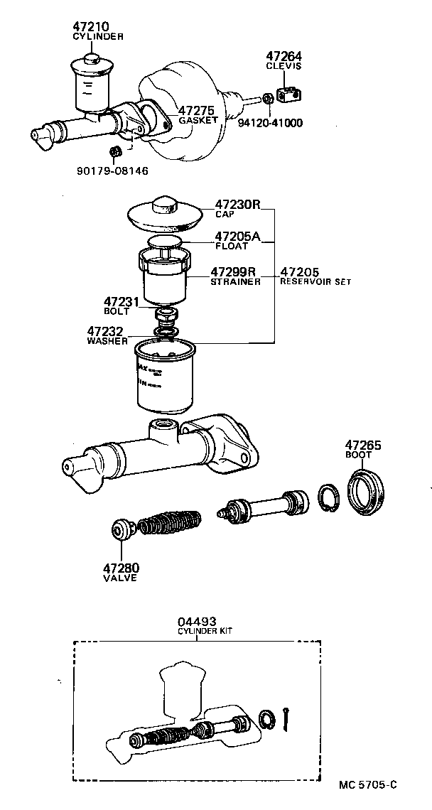 47201-35530 CYLINDER ASSY, MASTER, W/O BOOSTER product image