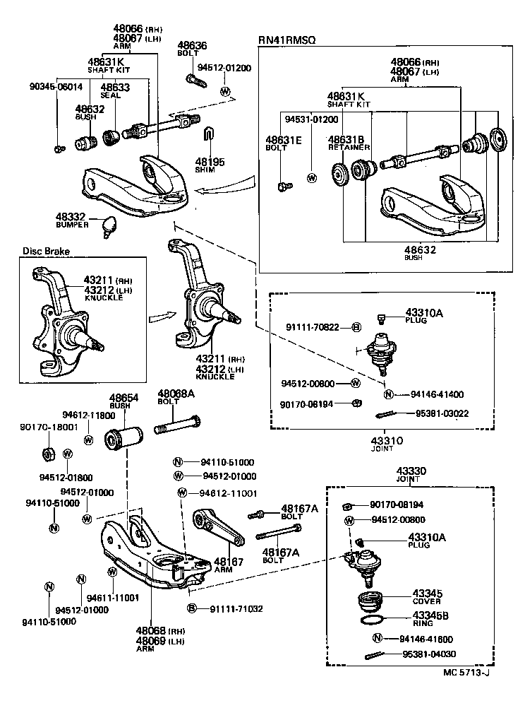 43212-26010 KNUCKLE, STEERING, LH product image