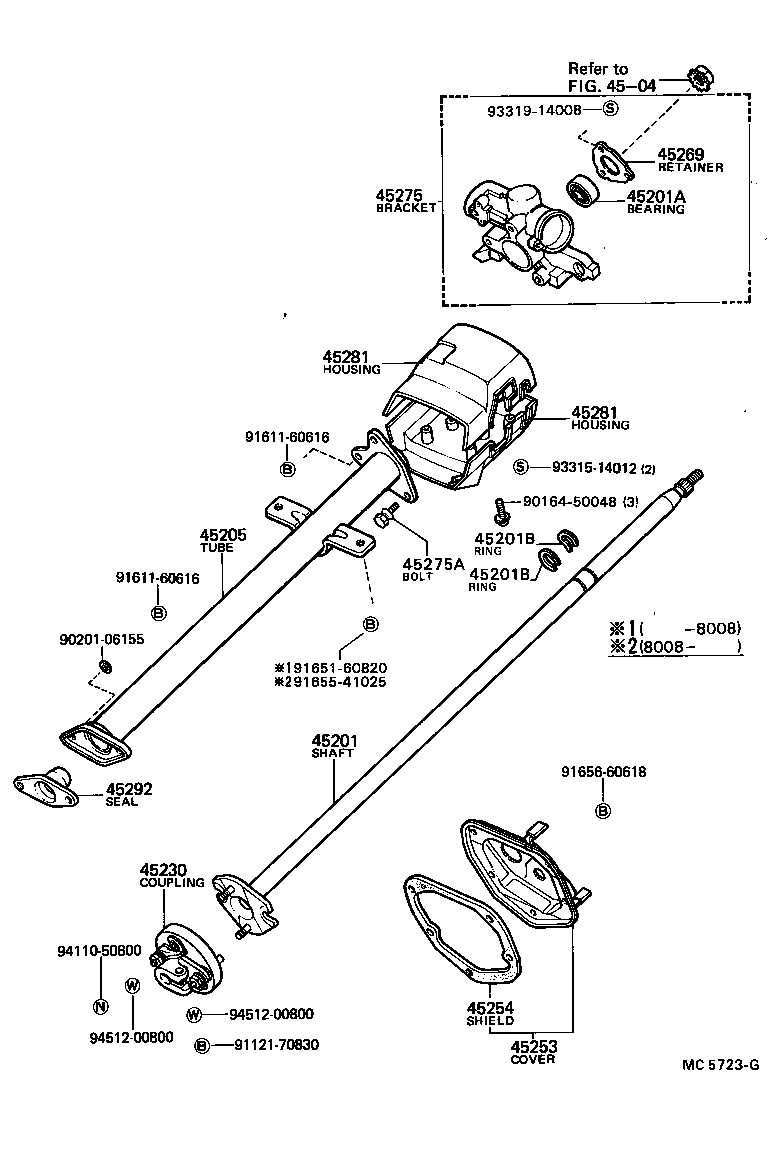 45307-35061 BRACKET, STEERING COLUMN, UPPER product image