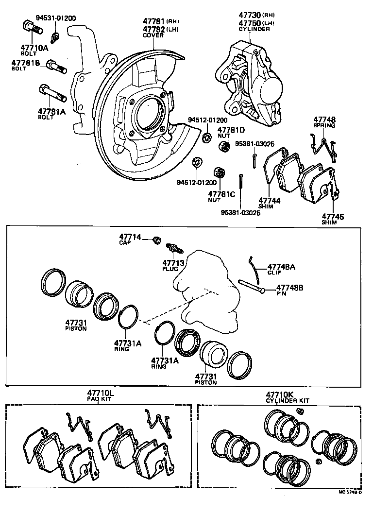Toyota 04947-26070 FITTING KIT, DISC BRAKE, FRONT