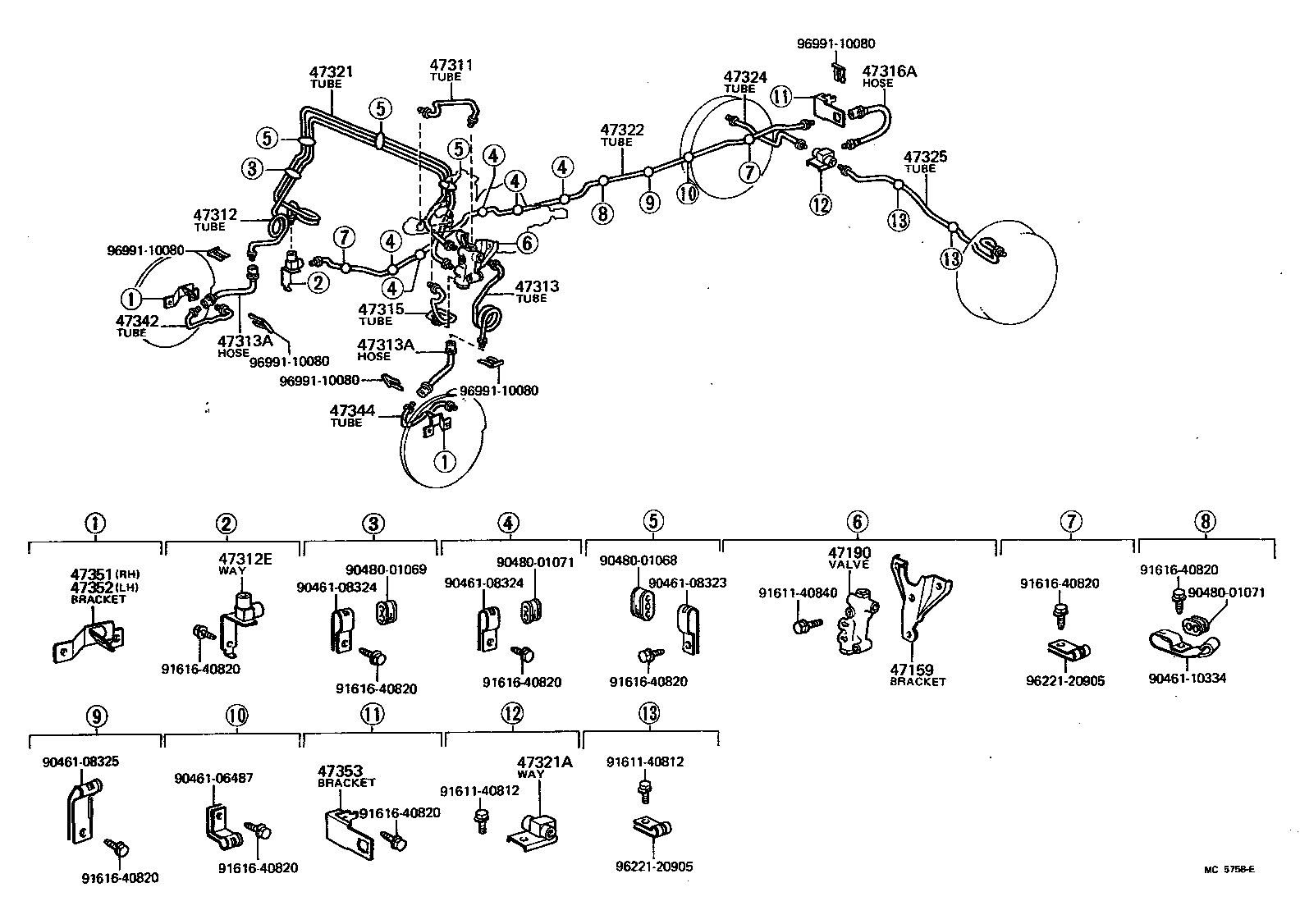 Toyota 47159-35030 BRACKET, PROPORTIONING VALVE