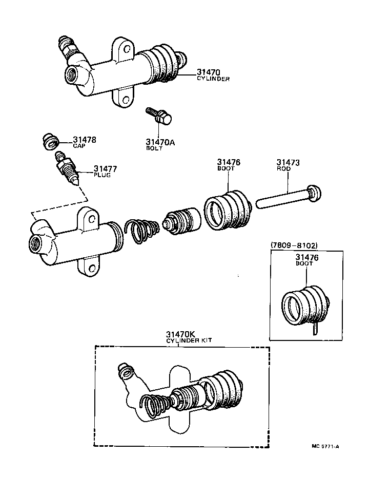 31470-20141 CYLINDER ASSY, CLUTCH RELEASE product image