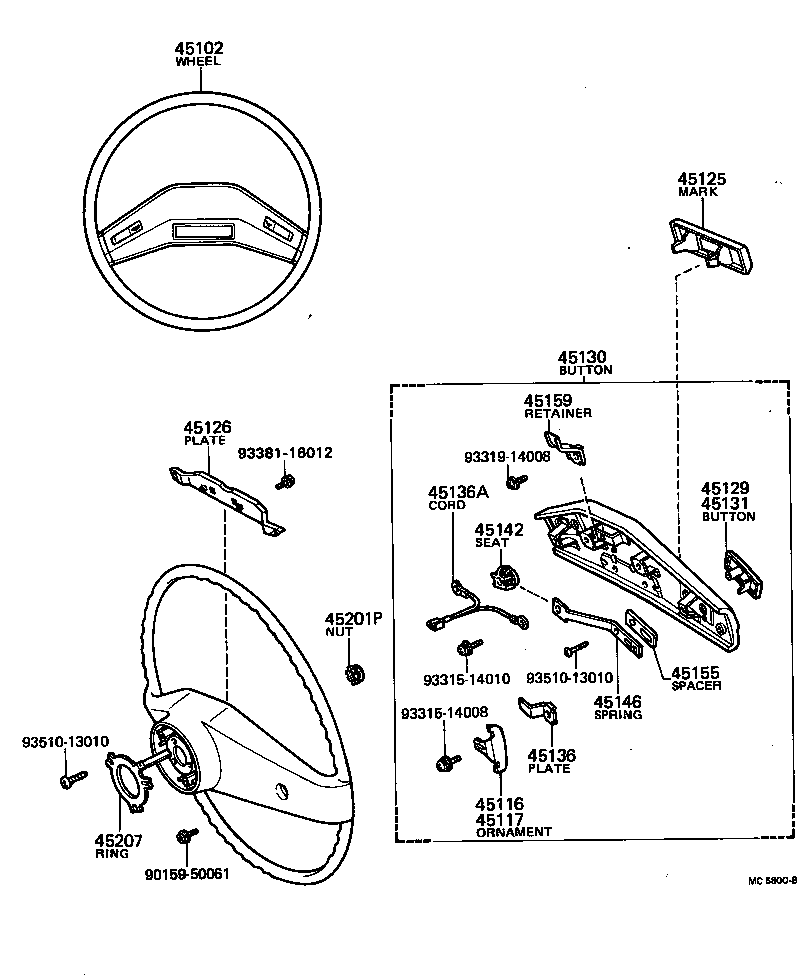 45100-29065 WHEEL SUB-ASSY, STEERING product image