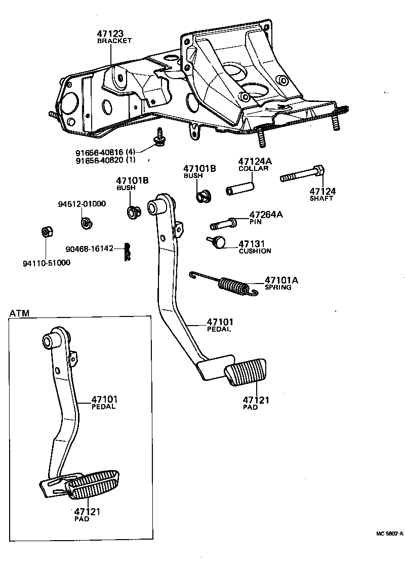 47101-20210 PEDAL SUB-ASSY, BRAKE product image