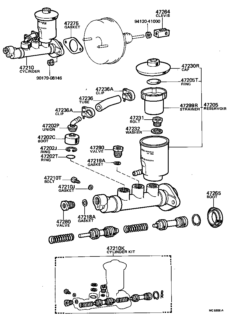 47202-20240 RESERVOIR SET, BRAKE MASTER CYLINDER(FOR REAR SIDE) product image