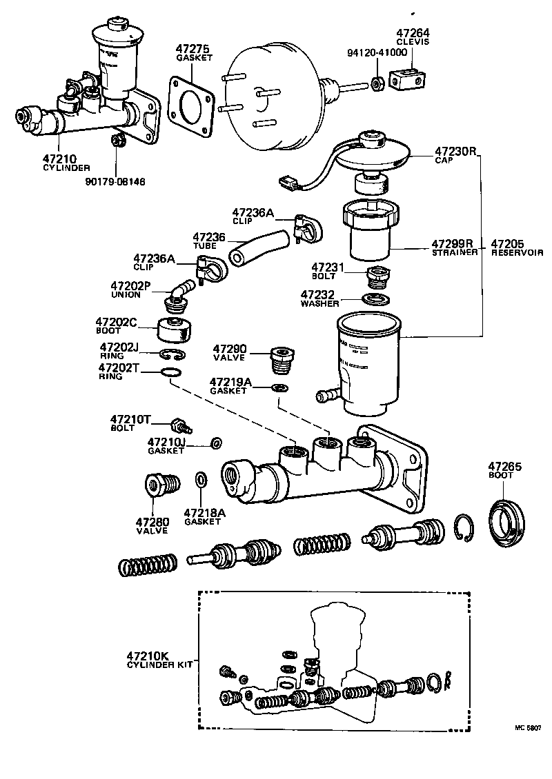 47202-20240 RESERVOIR SET, BRAKE MASTER CYLINDER(FOR REAR SIDE) product image