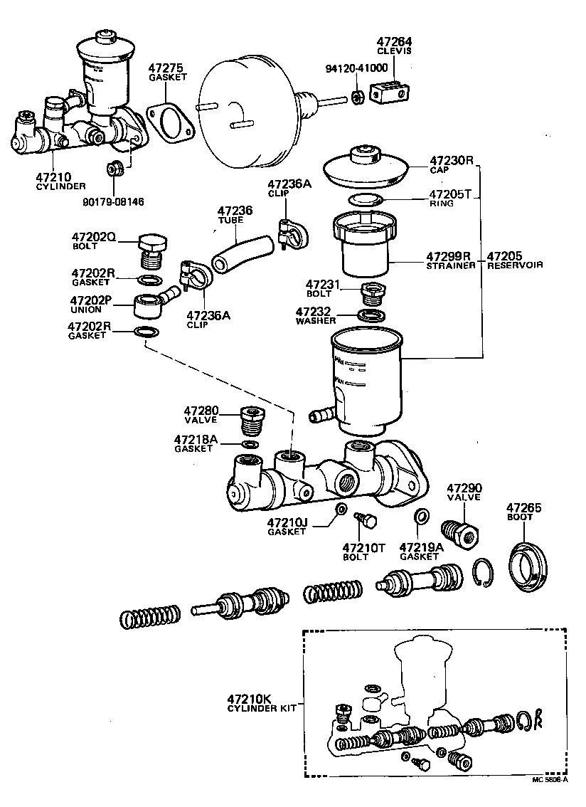 47202-20240 RESERVOIR SET, BRAKE MASTER CYLINDER(FOR REAR SIDE) product image