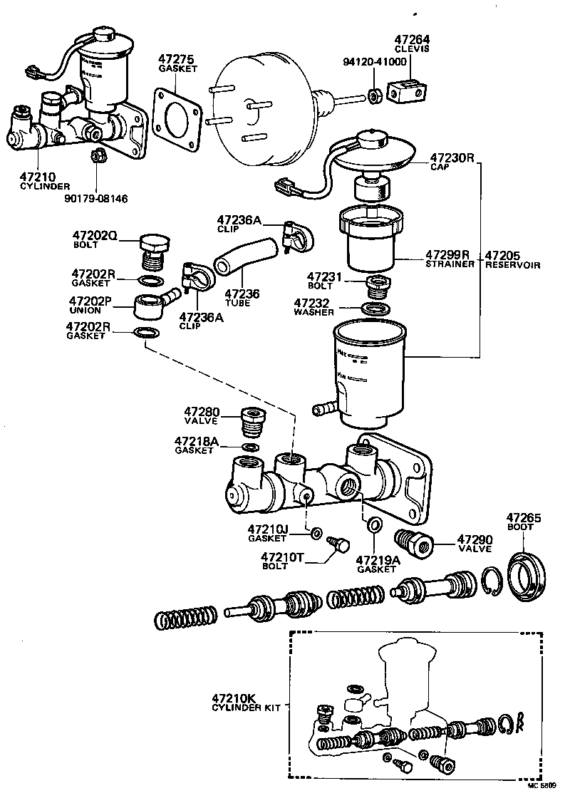47202-20240 RESERVOIR SET, BRAKE MASTER CYLINDER(FOR REAR SIDE) product image