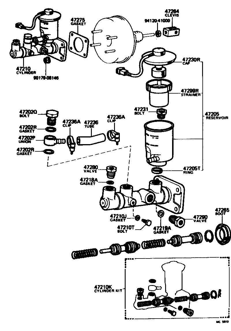 04493-20120 CYLINDER KIT, BRAKE MASTER product image