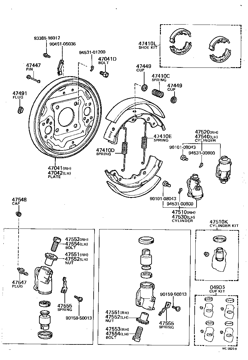 47041-20090 PLATE SUB-ASSY, BRAKE BACKING, FRONT RH product image