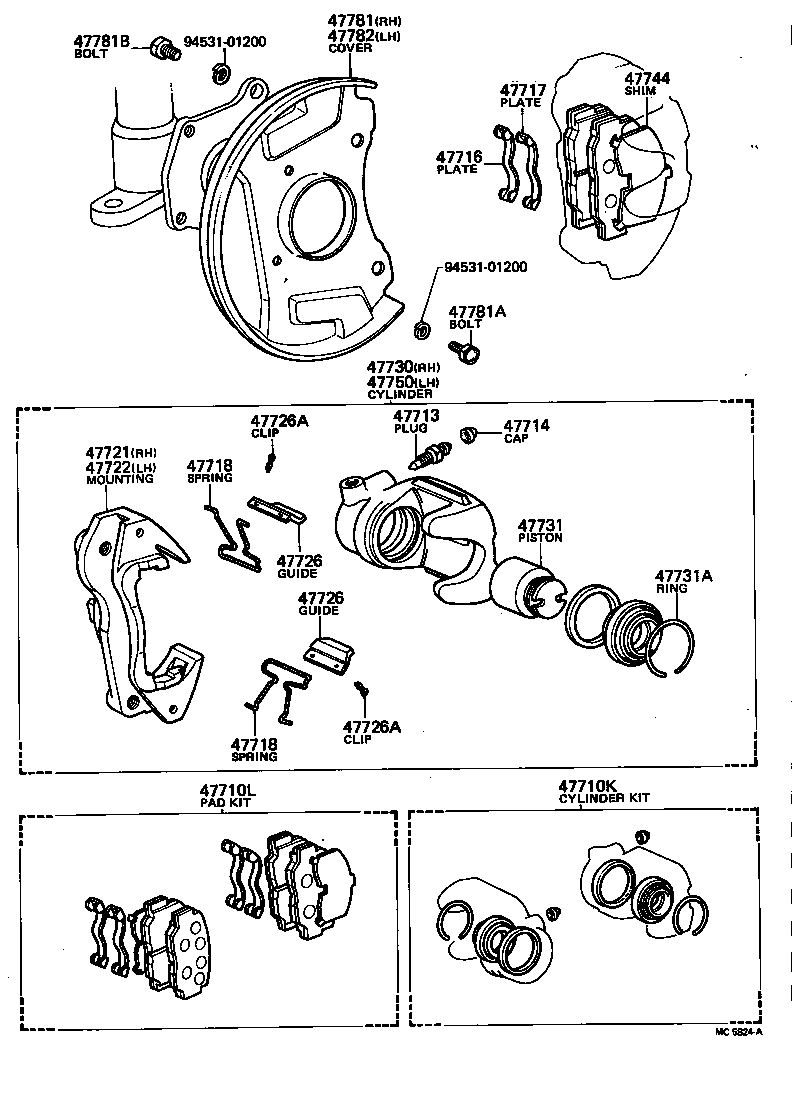 04479-20050 CYLINDER KIT, DISC BRAKE, FRONT product image