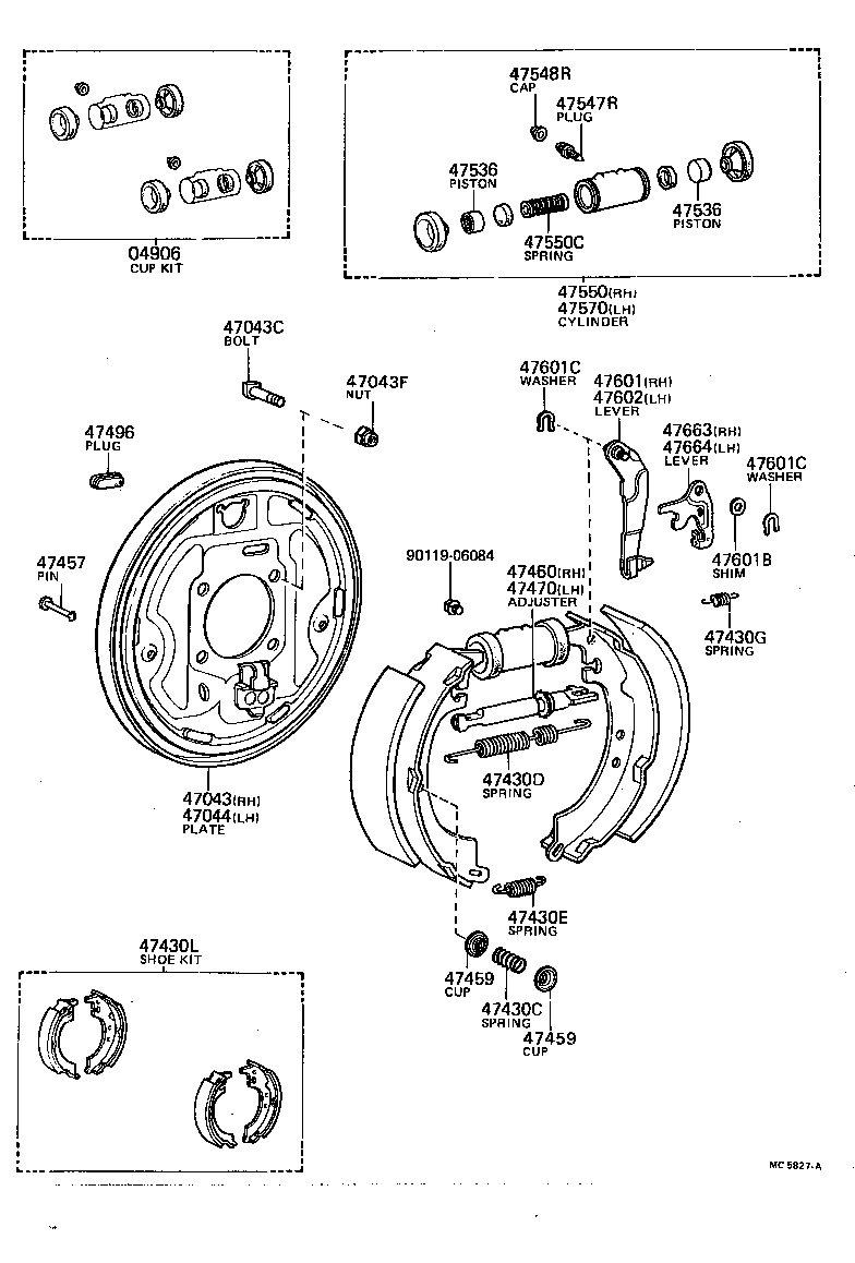 04495-20080 SHOE KIT, REAR BRAKE product image