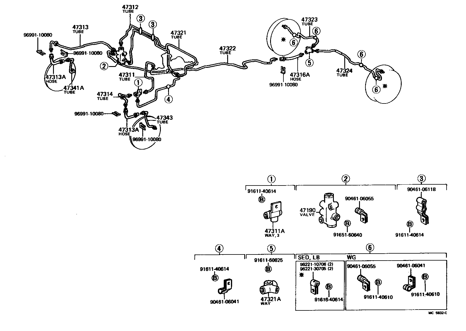 Toyota 47321-20031 TUBE, REAR BRAKE, NO.1