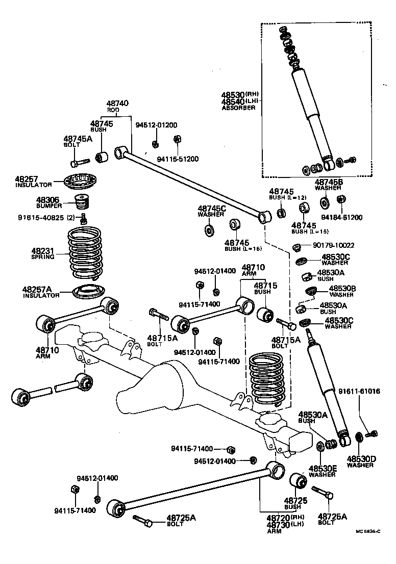 48516-21010 BRACKET, REAR SHOCK ABSORBER, UPPER RH product image