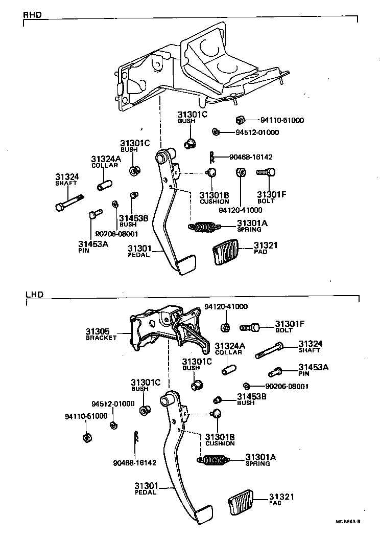 31301-20150 PEDAL SUB-ASSY, CLUTCH product image