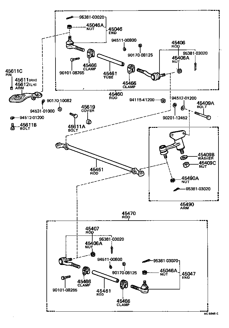 45490-29385 ARM ASSY, STEERING IDLER product image
