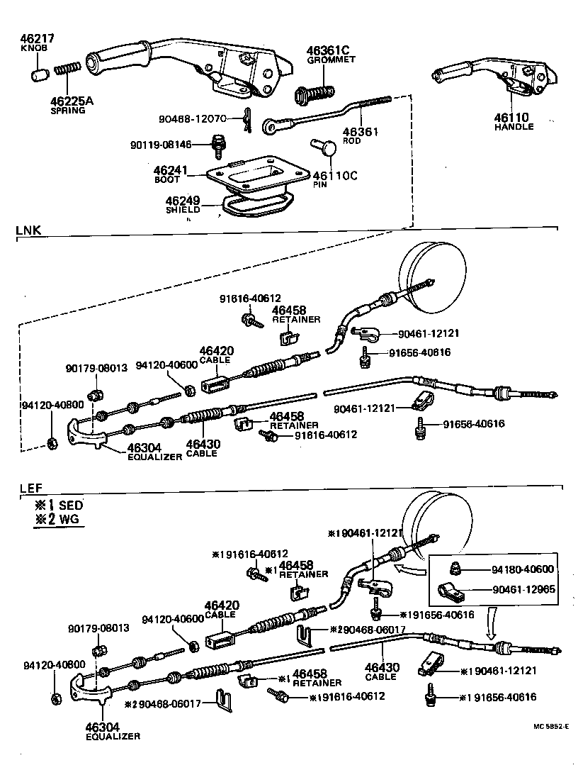 46301-20050 LEVER SUB-ASSY, PARKING BRAKE INTERMEDIATE product image