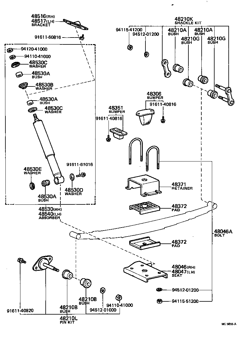 48516-21010 BRACKET, REAR SHOCK ABSORBER, UPPER RH product image