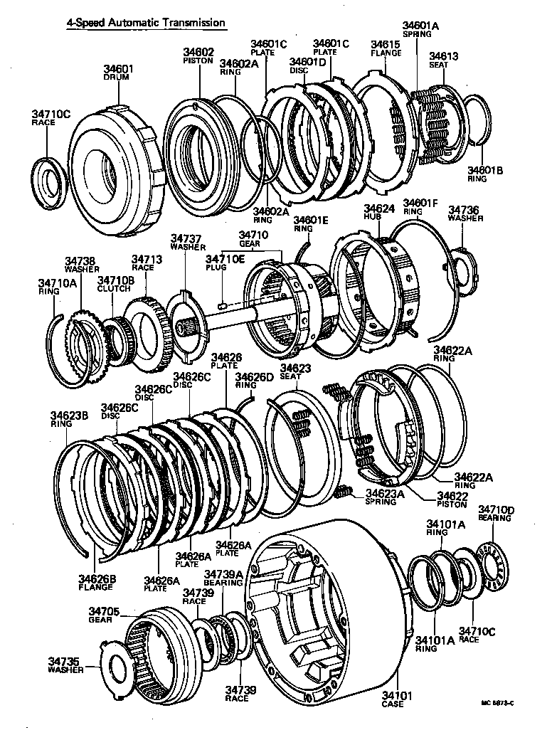 Toyota 34625-30010 FLANGE, REAR CLUTCH (FOR OVERDRIVE)