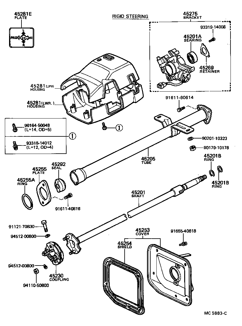 45082-22011 BRACKET SUB-ASSY, STEERING COLUMN UPPER SUPPORT product image
