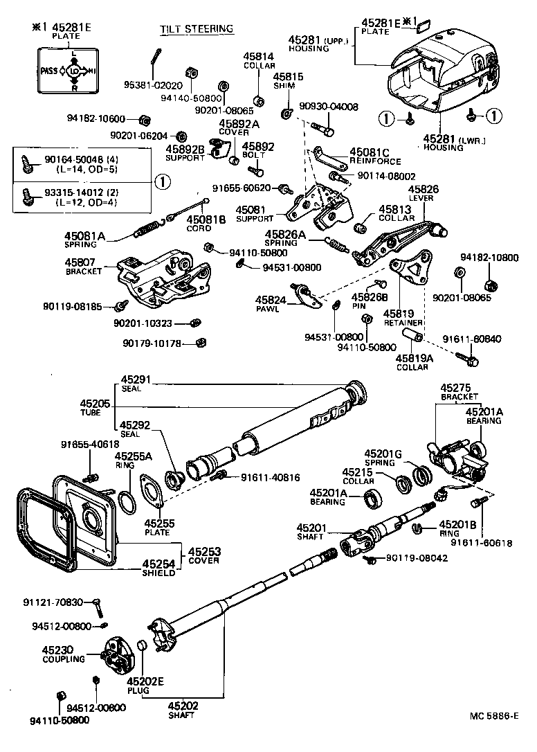 45082-22011 BRACKET SUB-ASSY, STEERING COLUMN UPPER SUPPORT product image