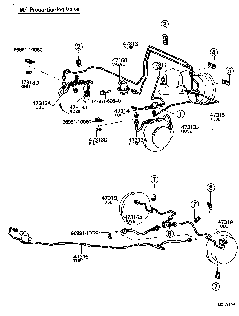 47312-14080 TUBE, FRONT BRAKE, NO.3 product image