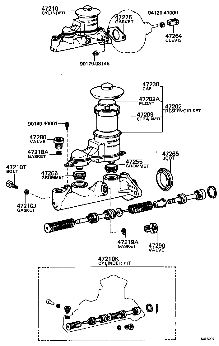 04493-16010 CYLINDER KIT, BRAKE MASTER product image