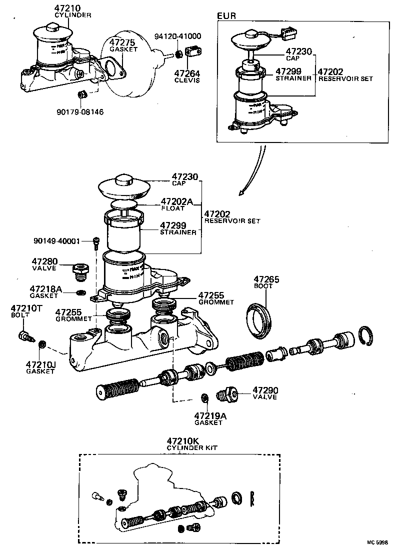 04493-16010 CYLINDER KIT, BRAKE MASTER product image