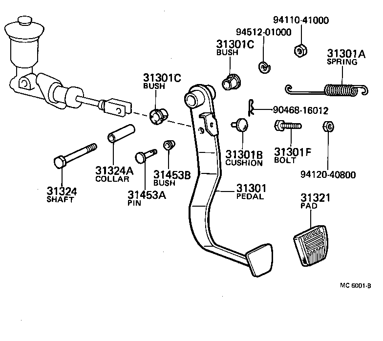 31301-35120 PEDAL SUB-ASSY, CLUTCH product image