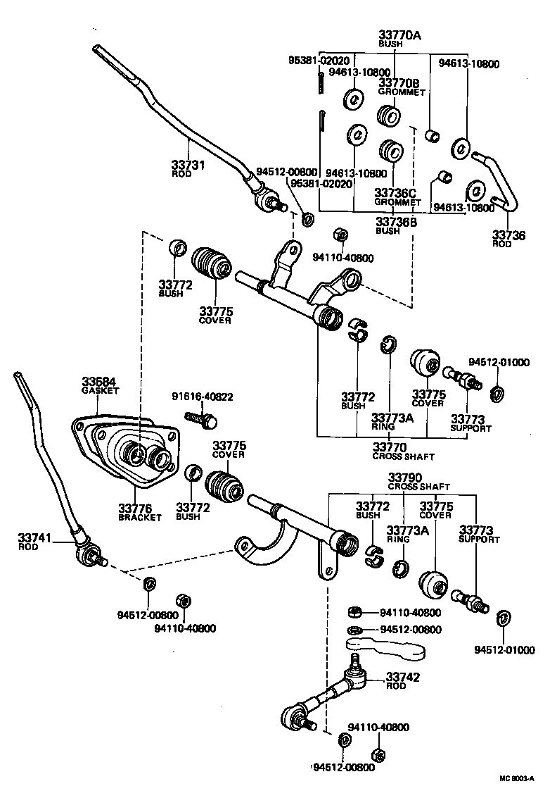 33513-35040 SHAFT, CONTROL SHAFT BRACKET, UPPER product image