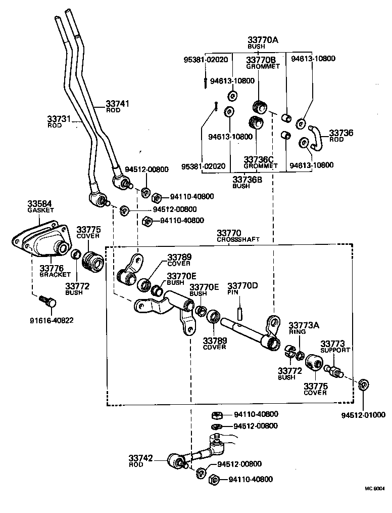33513-35040 SHAFT, CONTROL SHAFT BRACKET, UPPER product image