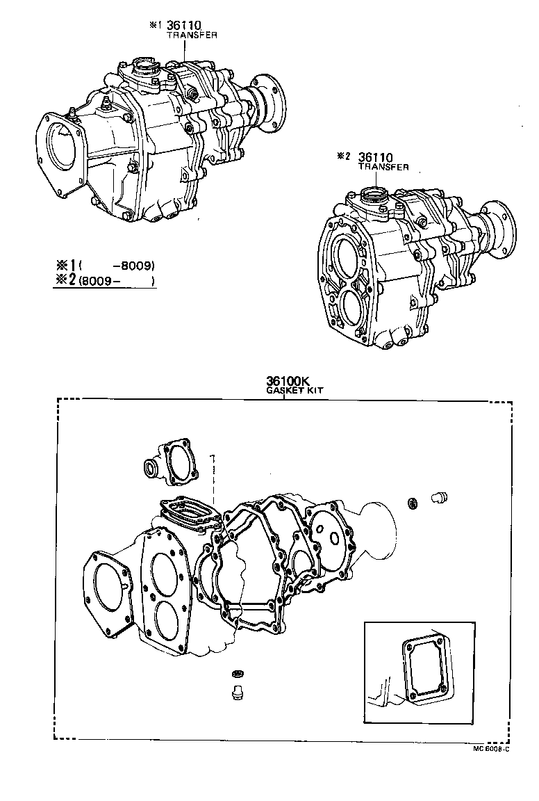 04362-35010 GASKET KIT, TRANSFER OVERHAUL product image