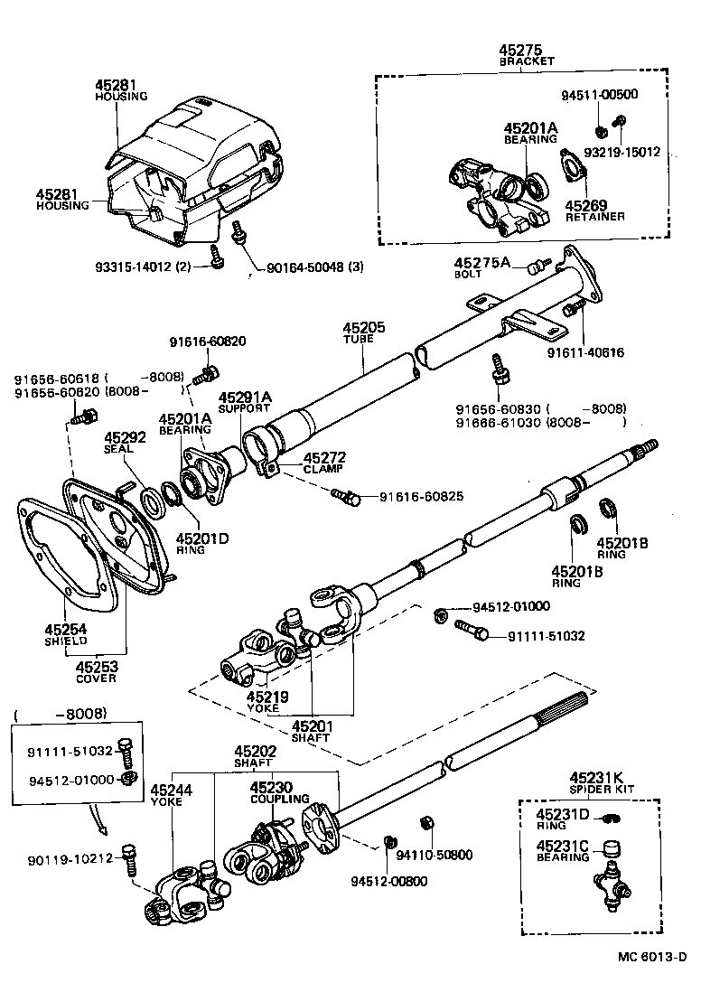 45307-35061 BRACKET, STEERING COLUMN, UPPER product image