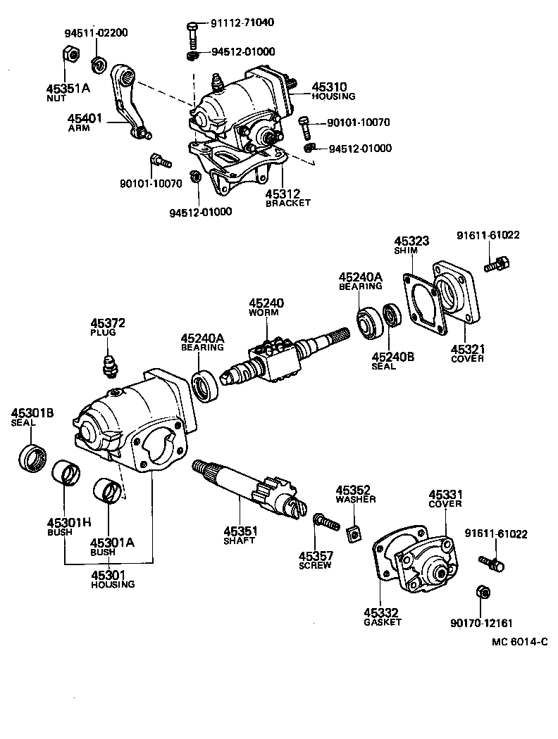 45307-35061 BRACKET, STEERING COLUMN, UPPER product image