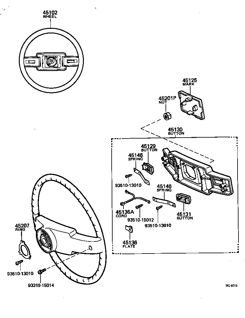 45100-35170 WHEEL SUB-ASSY, STEERING product image