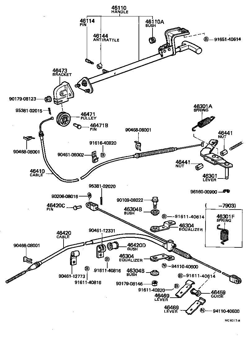 46420-35151 CABLE ASSY, PARKING BRAKE, NO.2 product image