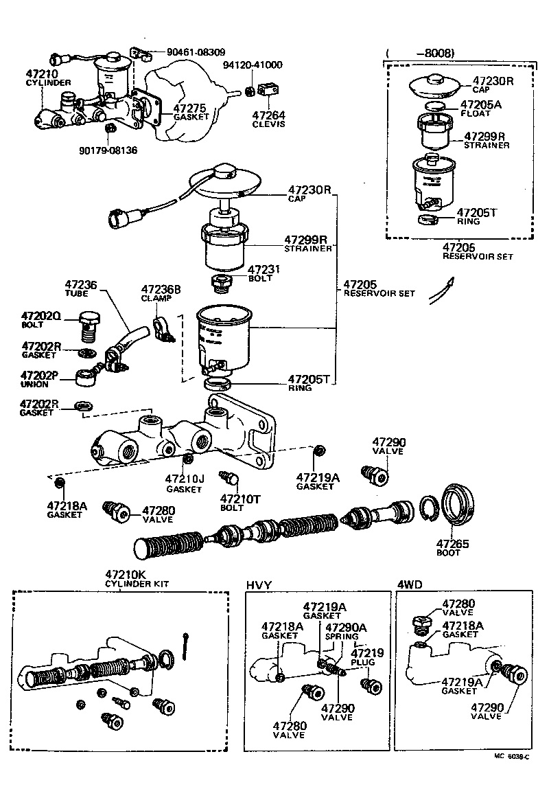 Toyota 47201-35210 CYLINDER ASSY, MASTER, W/O BOOSTER