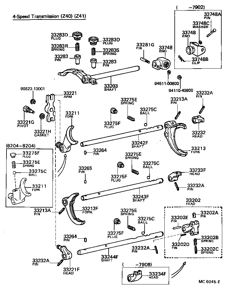 33203-16010 SHAFT SUB-ASSY, SHIFT LEVER, NO.1 product image