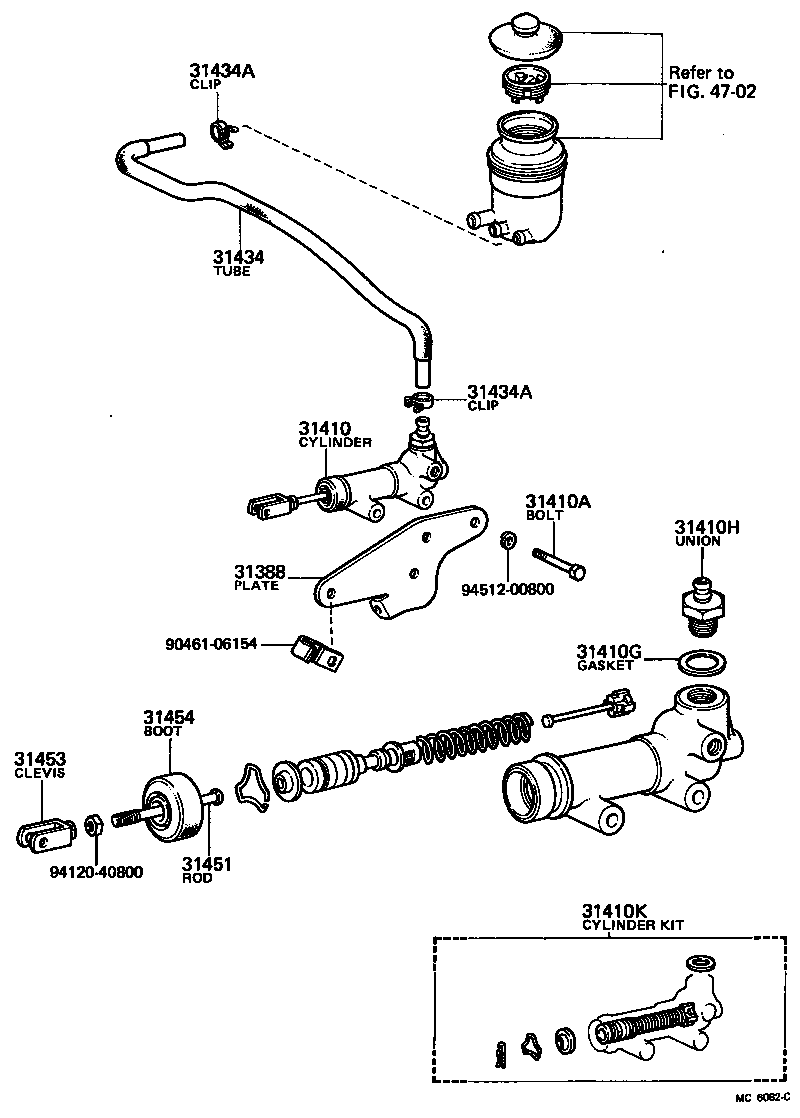 31420-36030 CYLINDER ASSY, CLUTCH MASTER product image