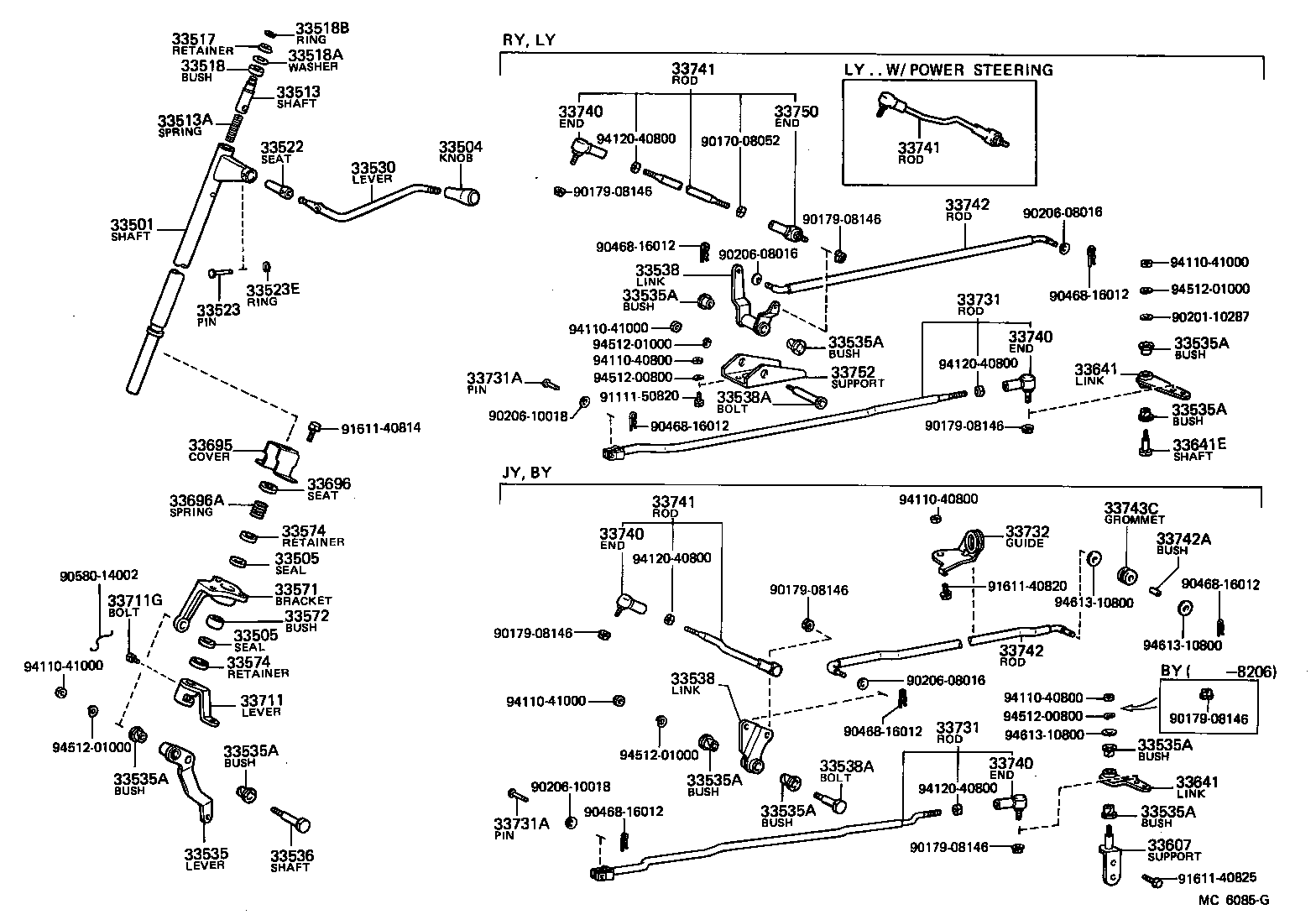 33705-25130 SUPPORT SUB-ASSY, CROSS SHAFT (FOR BODY SIDE) product image