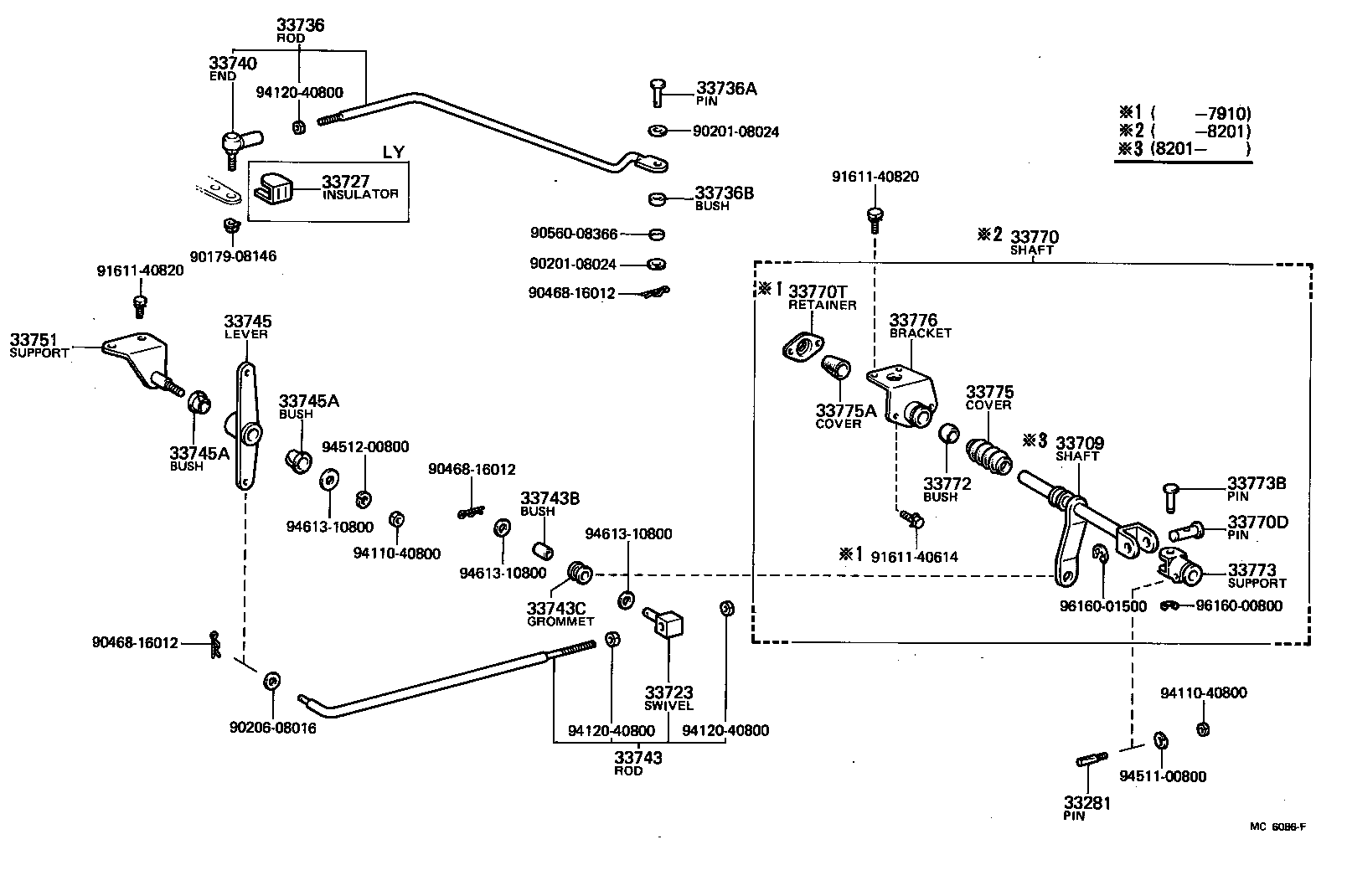 33705-25130 SUPPORT SUB-ASSY, CROSS SHAFT (FOR BODY SIDE) product image