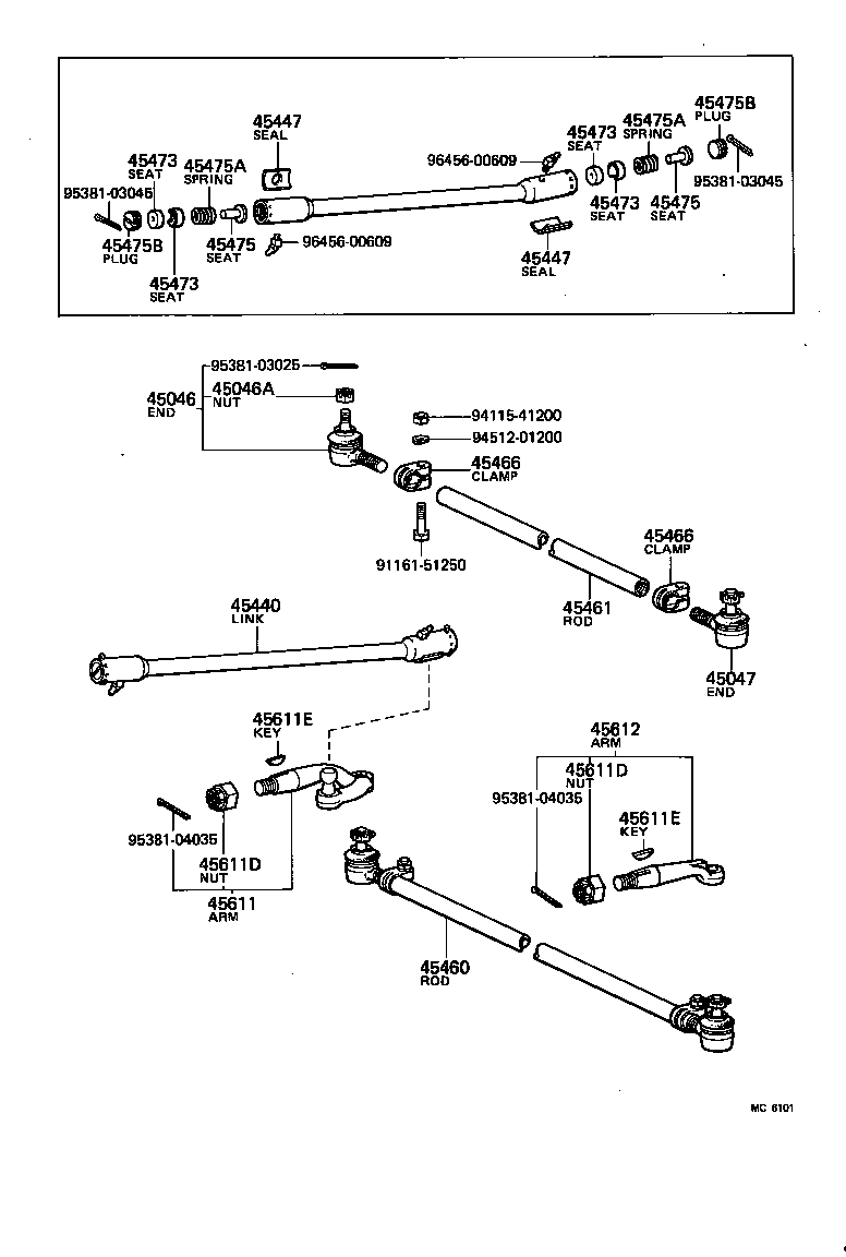 45441-29165 LINK ASSY, STEERING DRAG product image