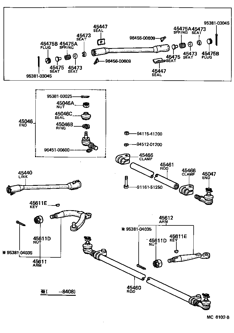 45441-29165 LINK ASSY, STEERING DRAG product image