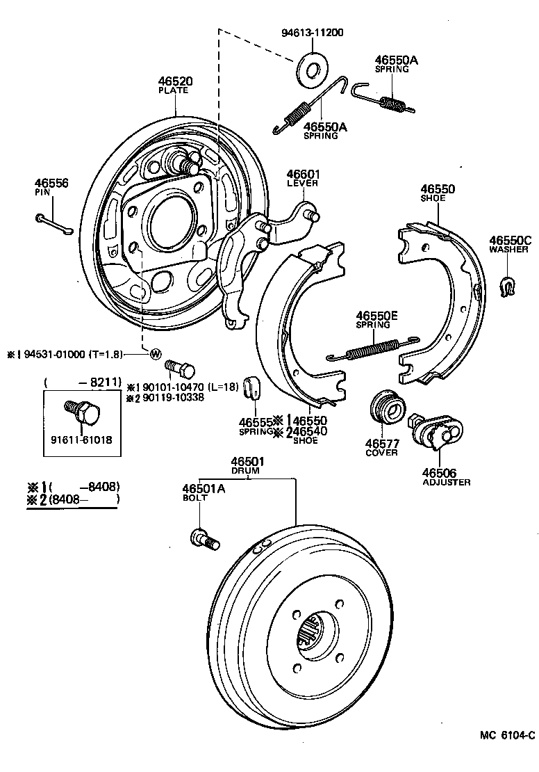 46501-35012 DRUM SUB-ASSY, PARKING BRAKE product image